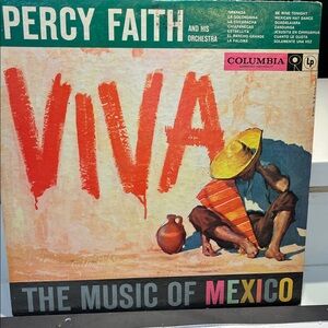 Columbia - VIVA - The Music of Mexico Album Cover — Teal, Red, Yellow, Orange,